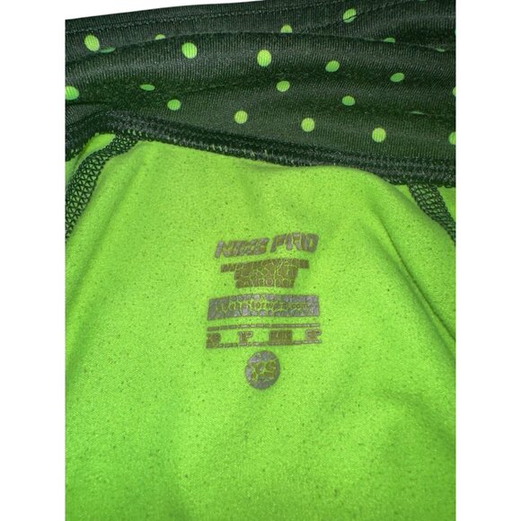 Women Nike Pro Hyperwarm 1/2 Zip Pullover Black/Neon Green Dots XS - Picture 3 of 7